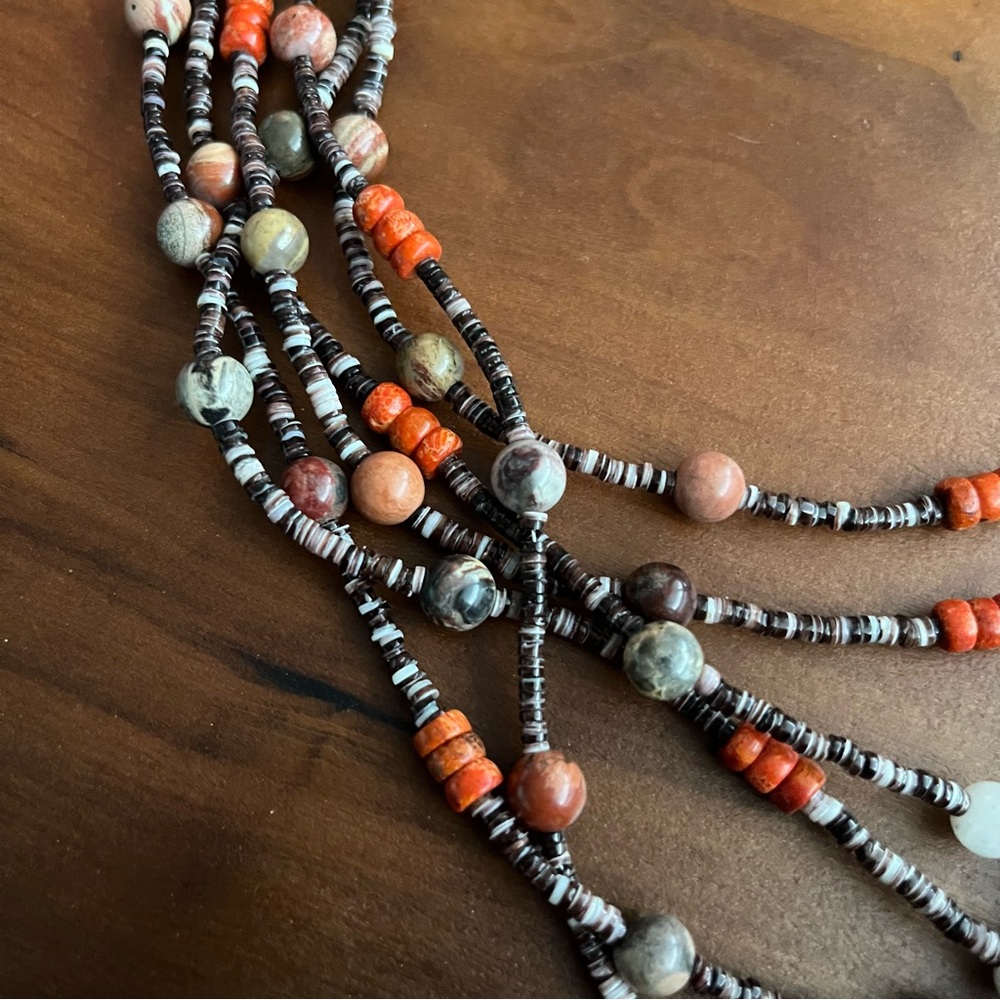 💙Vintage Sterling Silver Multi-Strand Beaded Necklace - Picture 4 of 8